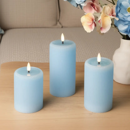 Fluted Pillar Candles – Set of 3