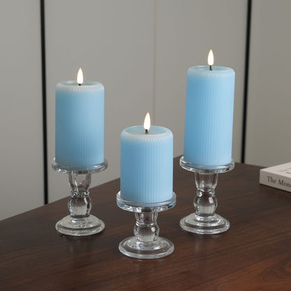 Fluted Pillar Candles – Set of 3
