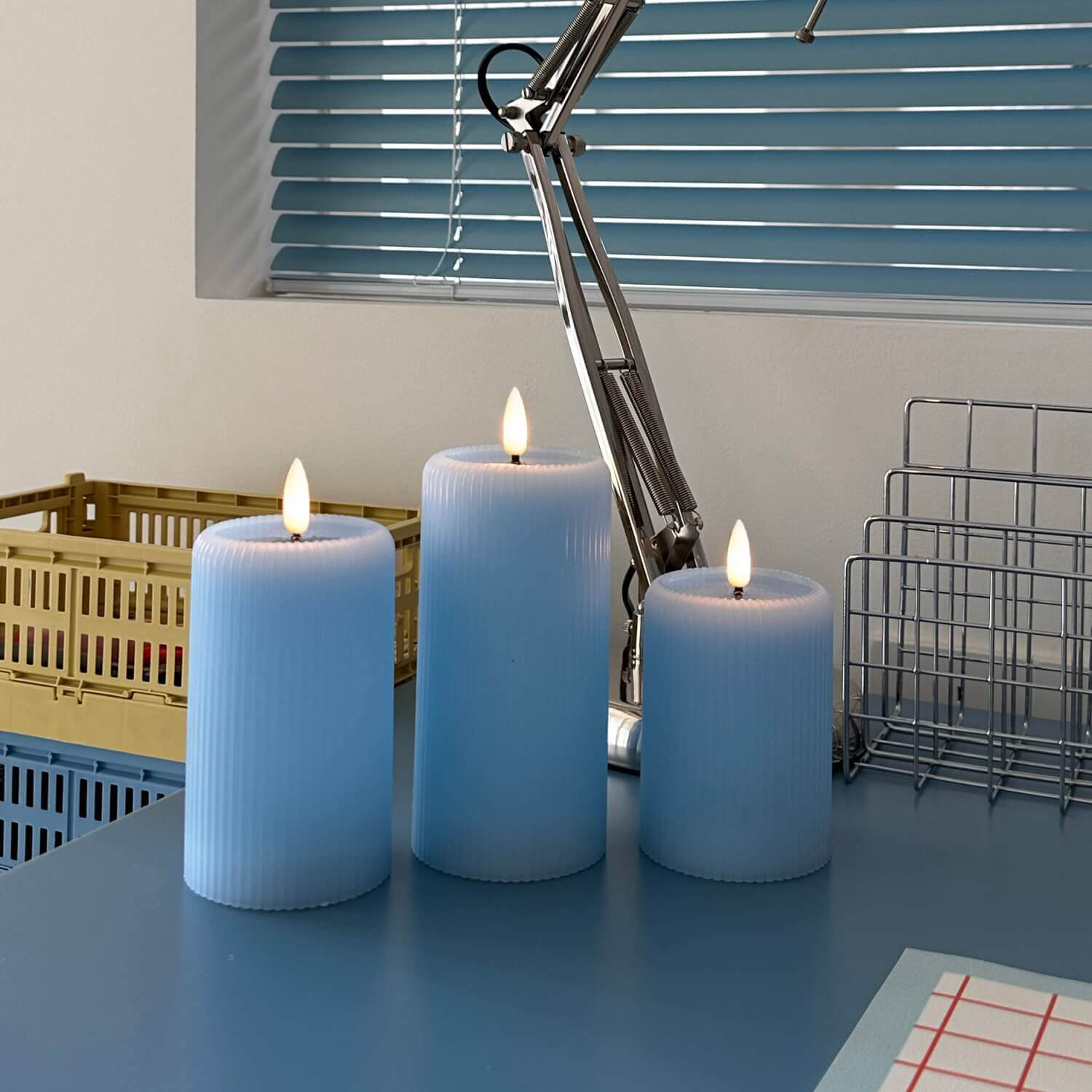 Fluted Pillar Candles – Set of 3