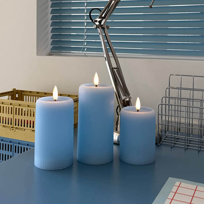 Fluted Pillar Candles – Set of 3