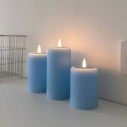 Fluted Pillar Candles – Set of 3