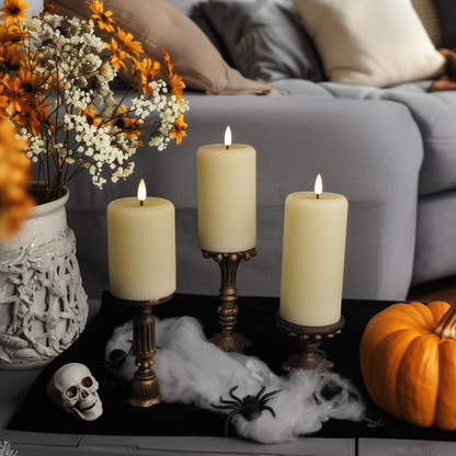 Fluted Pillar Candles – Set of 3