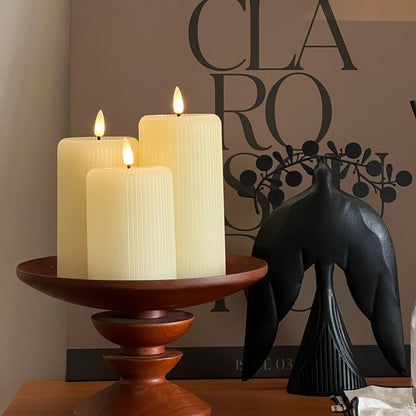 Fluted Pillar Candles – Set of 3