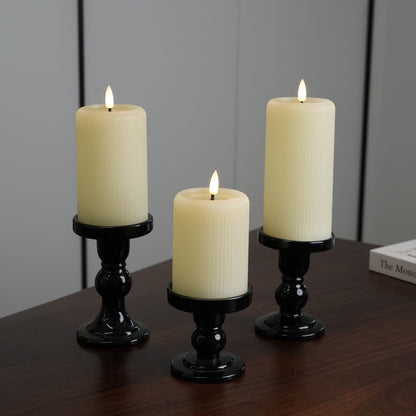 Fluted Pillar Candles – Set of 3