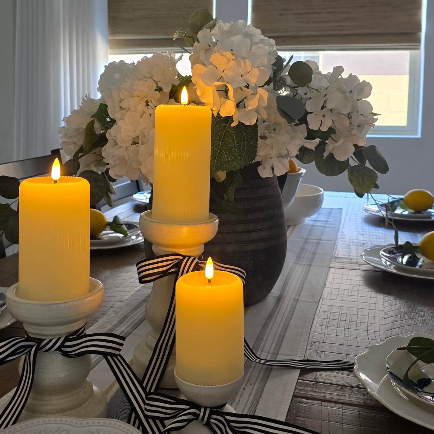 Fluted Pillar Candles – Set of 3