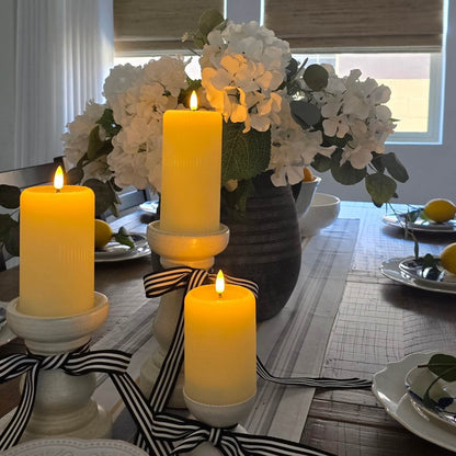 Fluted Pillar Candles – Set of 3