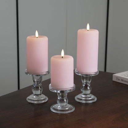 Fluted Pillar Candles – Set of 3