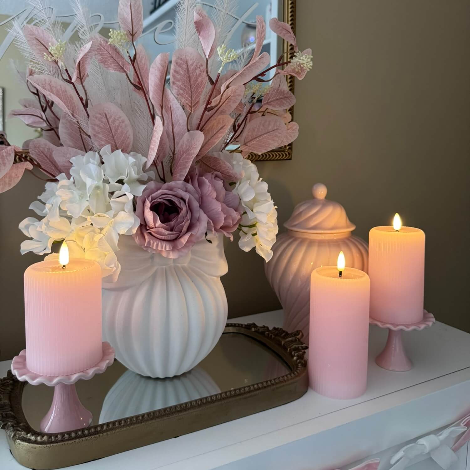 Fluted Pillar Candles – Set of 3