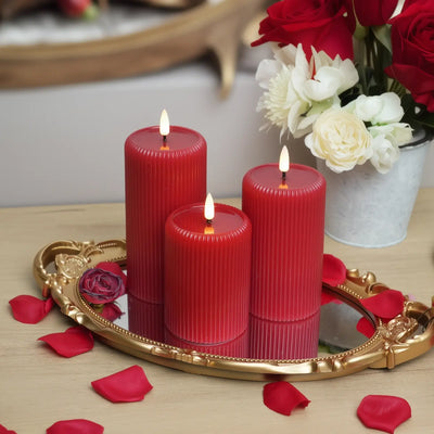 Fluted Pillar Candles – Set of 3