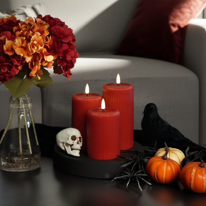 Fluted Pillar Candles – Set of 3