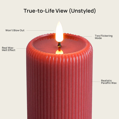 Fluted Pillar Candle – 3" Width