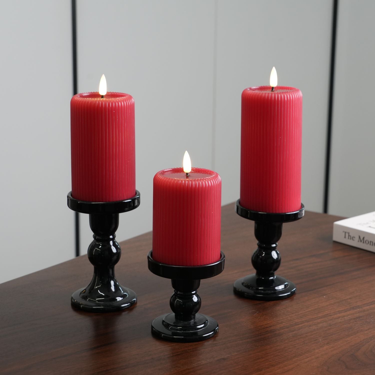Fluted Pillar Candles – Set of 3