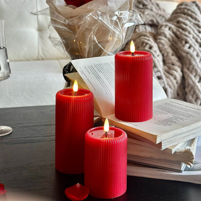 Fluted Pillar Candles – Set of 3