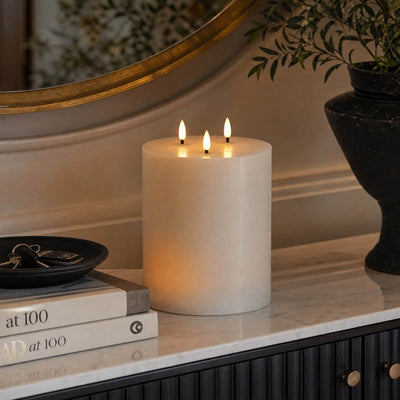 6 Inch 3 Wick Flameless Pillar Candle