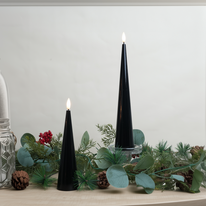 Shiny Cone Candles, Set of 2