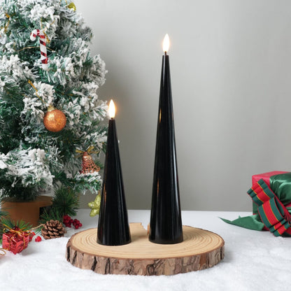 Shiny Cone Candles, Set of 2