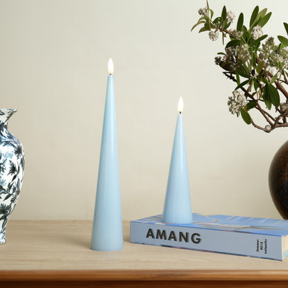 Shiny Cone Candles, Set of 2