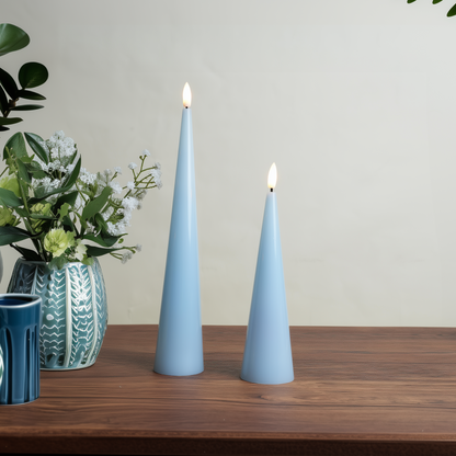 Shiny Cone Candles, Set of 2