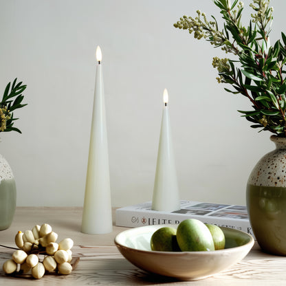Shiny Cone Candles, Set of 2