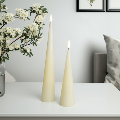 Shiny Cone Candles, Set of 2