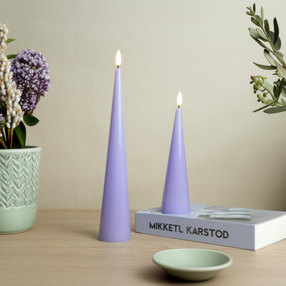Shiny Cone Candles, Set of 2