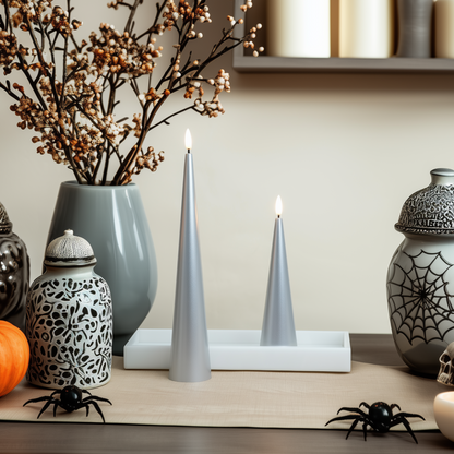 Shiny Cone Candles, Set of 2