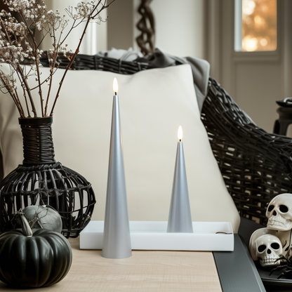 Shiny Cone Candles, Set of 2