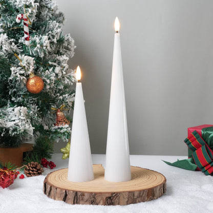 Shiny Cone Candles, Set of 2
