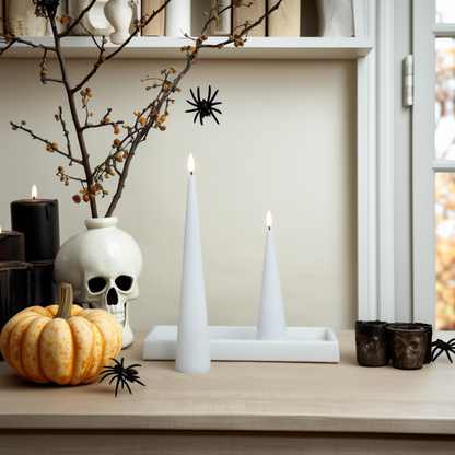 Shiny Cone Candles, Set of 2