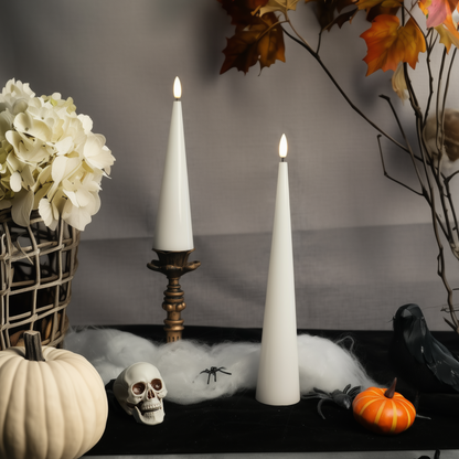 Shiny Cone Candles, Set of 2