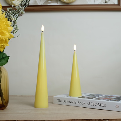 Shiny Cone Candles, Set of 2