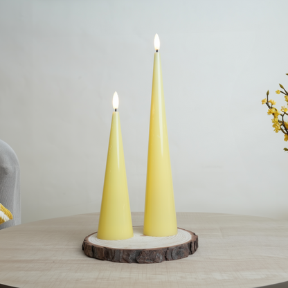 Shiny Cone Candles, Set of 2