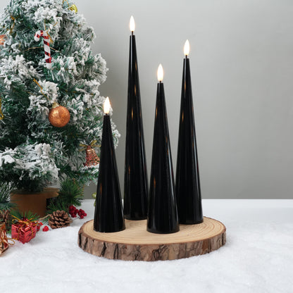 Shiny Cone Candles, Set of 4