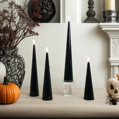 Shiny Cone Candles, Set of 4