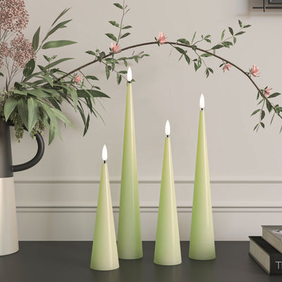 Green Cone Candles – Set of 4