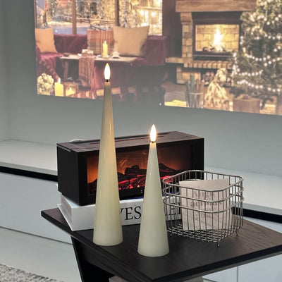 Shiny Cone Candles – Set of 2