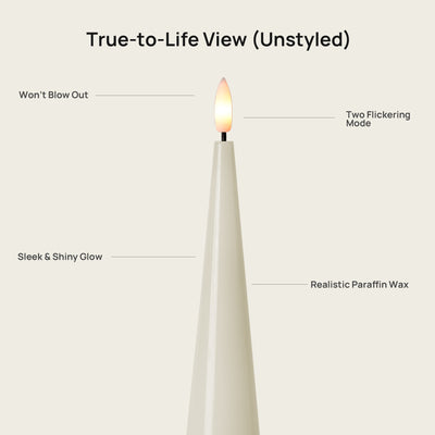 Ivory Cone Candles – Set of 2