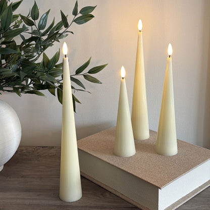 Shiny Cone Candles – Set of 4