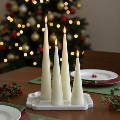 Shiny Cone Candles – Set of 4