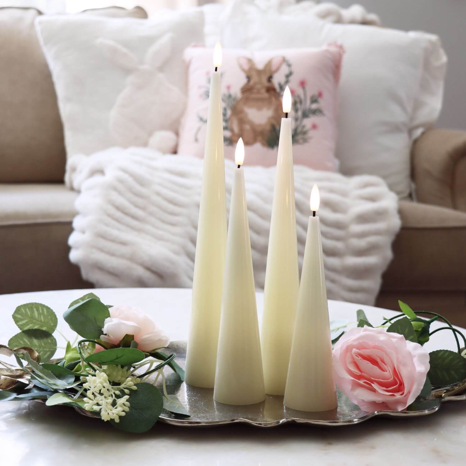 Shiny Cone Candles – Set of 4