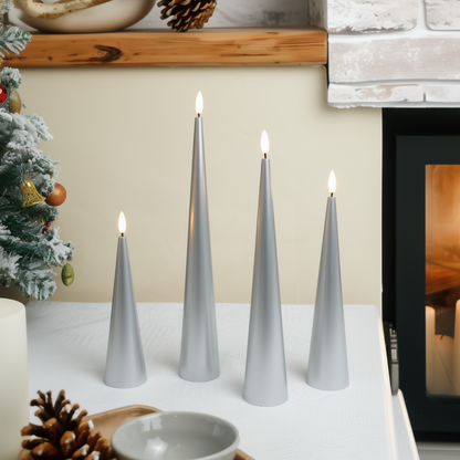 Shiny Cone Candles, Set of 4