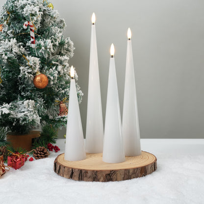 Shiny Cone Candles, Set of 4