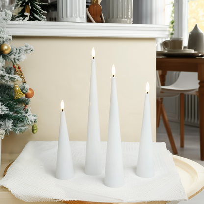 Shiny Cone Candles, Set of 4