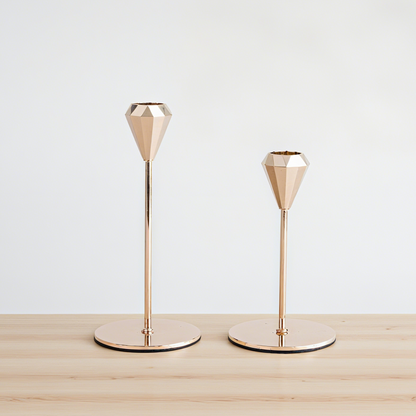 Diamond Pattern Candle Holders, Set of 2