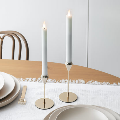 Diamond Pattern Candle Holders, Set of 2