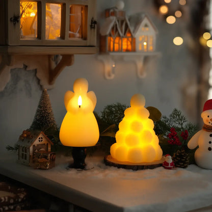 Snowy Snuggle Tree Candle – 4.9" Width