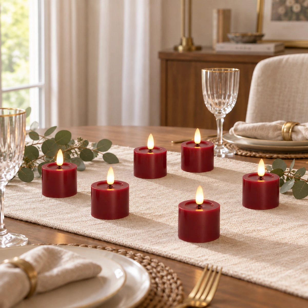 Flat Votive Candles – Set of 8