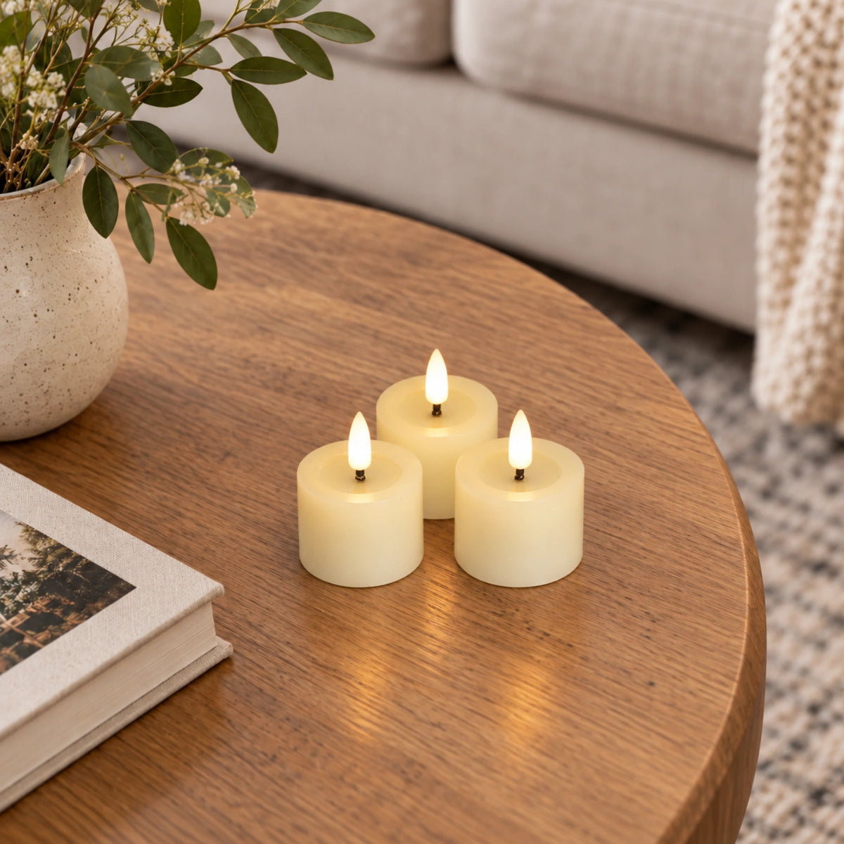 Flat Votive Candles – Set of 8