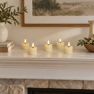 Flat Flameless Votive Candles – Set of 8