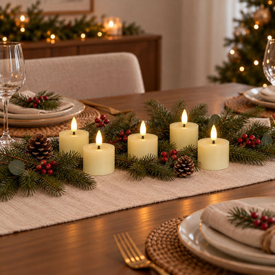 Flat Flameless Votive Candles – Set of 8